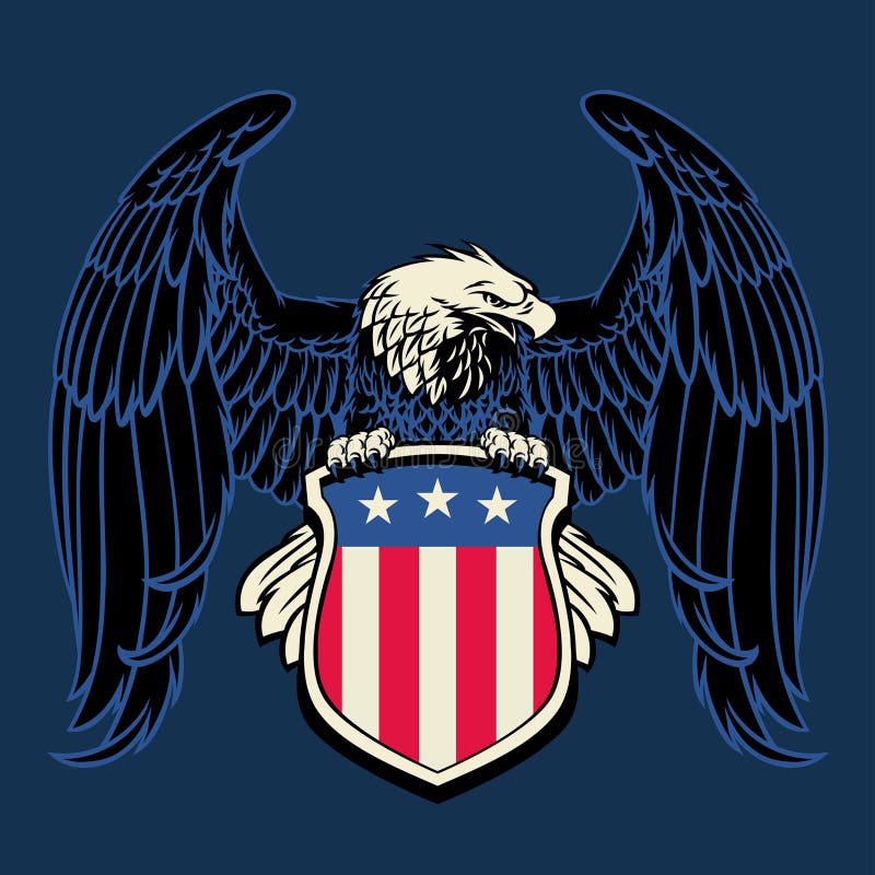 águila americana encaramada en la insignia libre illustration