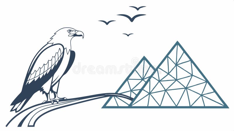Águila encaramada en el diseño de vectores gráficos de pico de montaña IA Generativa ilustración del vector