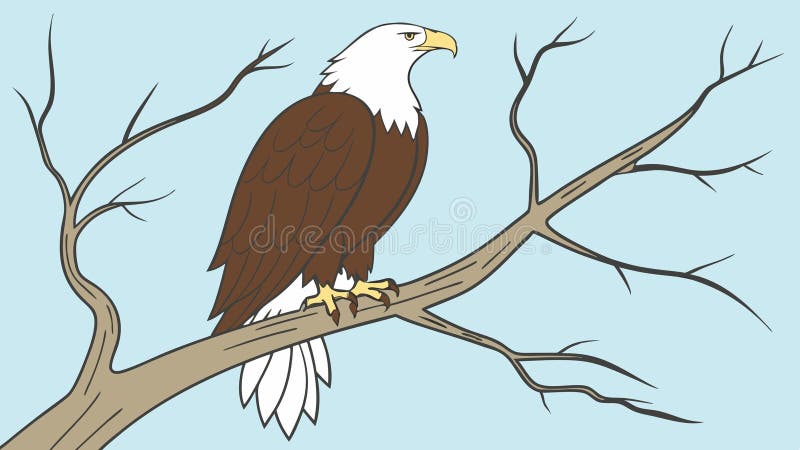 Águila encaramada en la rama Majestuosa Diseño de vectores de vida silvestre de aves generativas AI libre illustration
