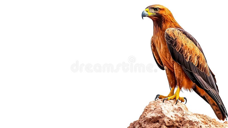 águila majestuosa encaramada en la roca ilustración del vector
