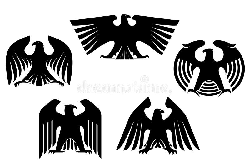 Águilas heráldicas majestuosas y potentes ilustración del vector Águilas heráldicas majestuosas y potentes ilustración del vector