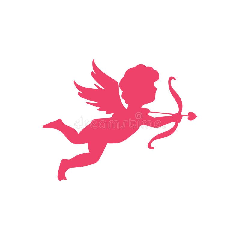 Ángel del cupido de la silueta del amor Símbolo del amor clip art del día de tarjetas del día de San Valentín libre illustration Ángel del cupido de la silueta del amor Símbolo del amor clip art del día de tarjetas del día de San Valentín libre illustration