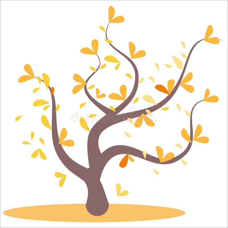 Árbol abstracto estilizado del otoño Hojas en las ramas, árbol anaranjado Hojas amarillas y anaranjadas en el árbol, hojas en las stock de ilustración Árbol abstracto estilizado del otoño Hojas en las ramas, árbol anaranjado Hojas amarillas y anaranjadas en el árbol, hojas en las stock de ilustración