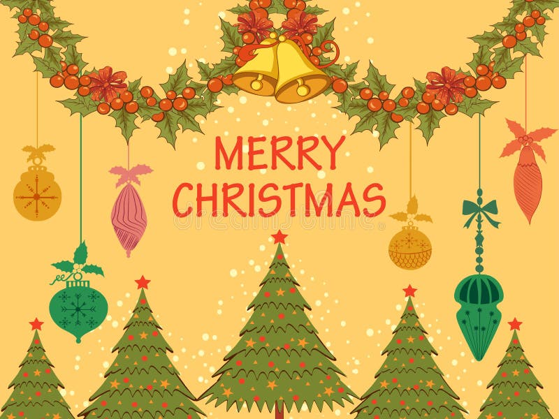 Árbol adornado para el fondo de la celebración del día de fiesta de la Feliz Navidad ilustración del vector Árbol adornado para el fondo de la celebración del día de fiesta de la Feliz Navidad ilustración del vector