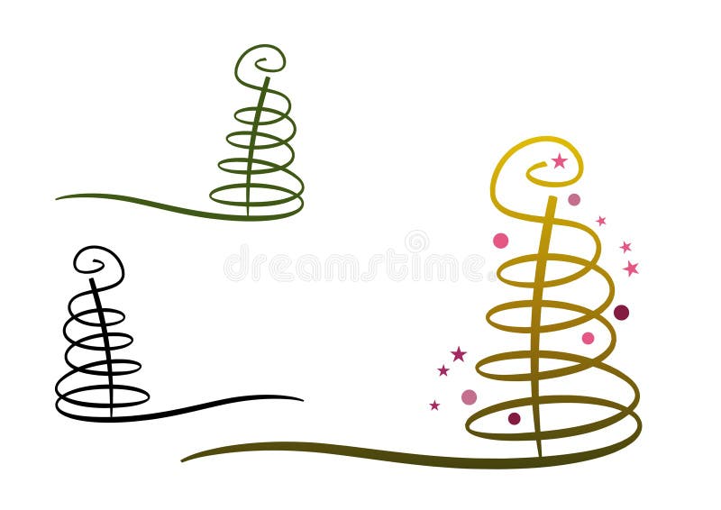 Árbol cobarde de Navidad del extracto stock de ilustración Árbol cobarde de Navidad del extracto stock de ilustración