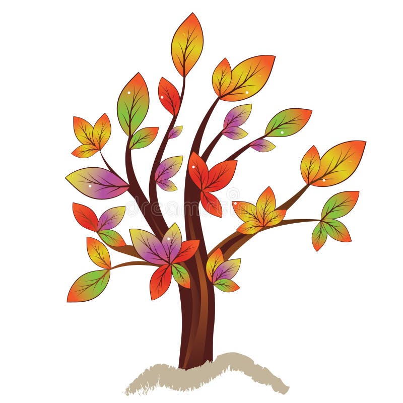 Árbol colorido abstracto del otoño. ilustración del vector Árbol colorido abstracto del otoño. ilustración del vector