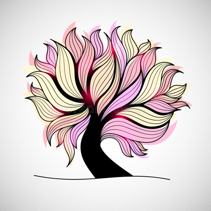 Árbol colorido brillante con las ramas y las hojas libre illustration Árbol colorido brillante con las ramas y las hojas libre illustration