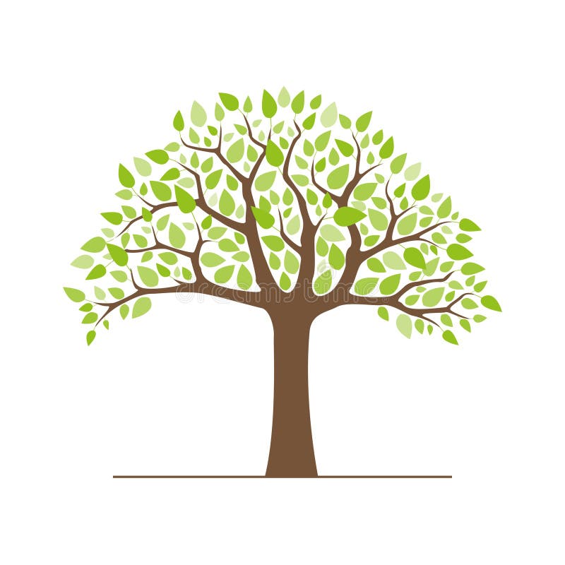 Árbol con las hojas verdes stock de ilustración Árbol con las hojas verdes stock de ilustración