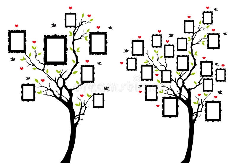 Árbol de familia con los marcos de la foto, vector stock de ilustración Árbol de familia con los marcos de la foto, vector stock de ilustración