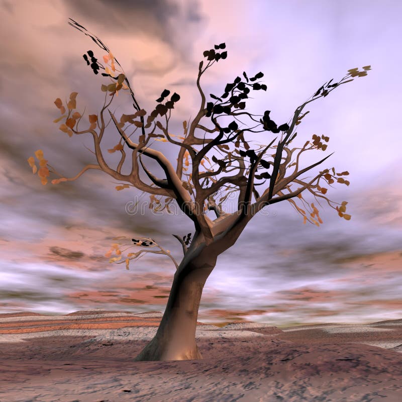 Árbol de la fantasía - 3D rinden ilustración del vector Árbol de la fantasía - 3D rinden ilustración del vector