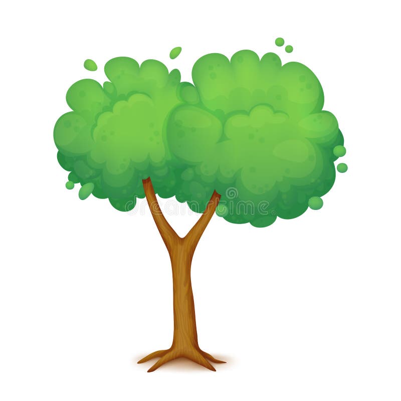 Árbol de la historieta con dos ramas stock de ilustración Árbol de la historieta con dos ramas stock de ilustración