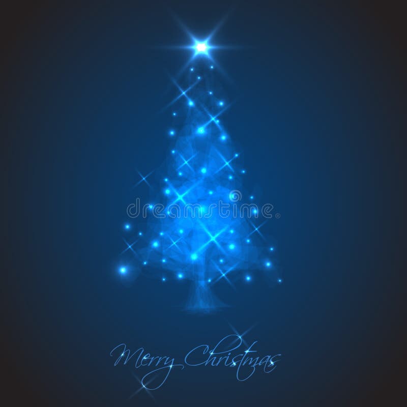 Árbol de navidad abstracto hecho de luz y de chispas ilustración del vector