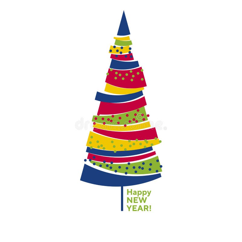 Árbol de navidad aislado abstracto colorido divertido libre illustration Árbol de navidad aislado abstracto colorido divertido libre illustration