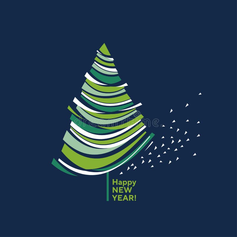 Árbol de navidad aislado abstracto decorativo del concepto ilustración del vector Árbol de navidad aislado abstracto decorativo del concepto ilustración del vector