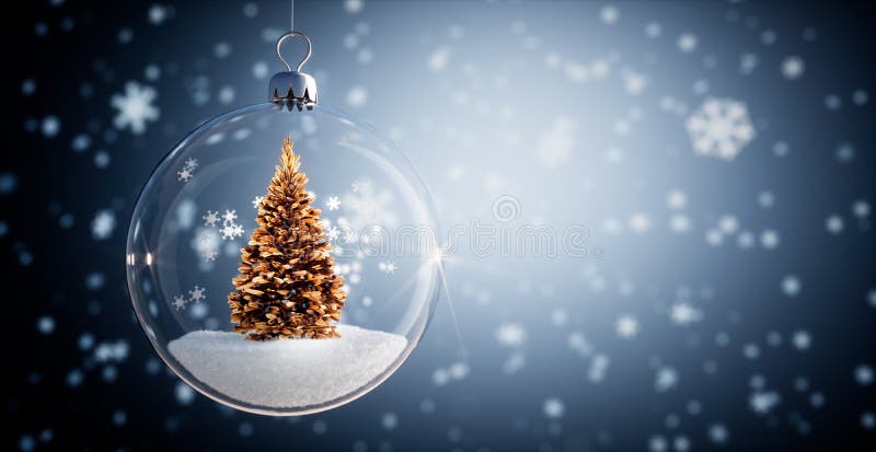Árbol de Navidad dorado en una bola de Navidad libre illustration Árbol de Navidad dorado en una bola de Navidad libre illustration
