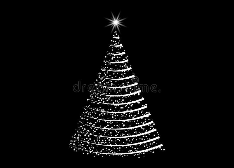 Árbol de navidad de las luces con diseño de la estrella aisladas ilustración del vector