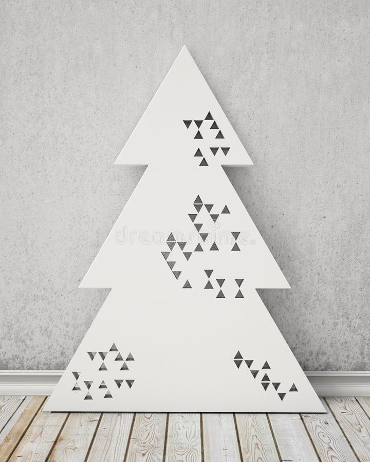 Árbol de navidad perforado geométrico del diseño moderno en el sitio del vintage, fondo stock de ilustración Árbol de navidad perforado geométrico del diseño moderno en el sitio del vintage, fondo stock de ilustración