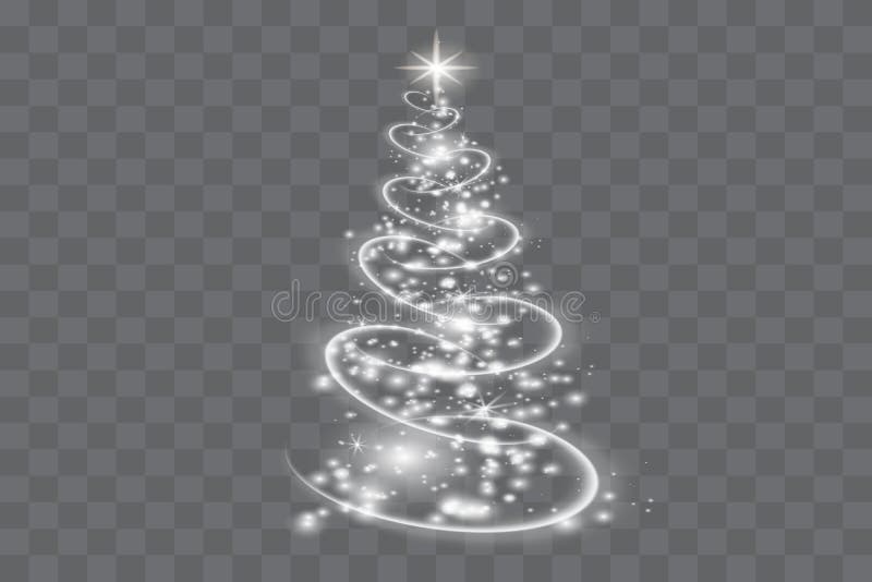 Árbol de navidad de plata en fondo transparente Extracto de la Navidad stock de ilustración Árbol de navidad de plata en fondo transparente Extracto de la Navidad stock de ilustración