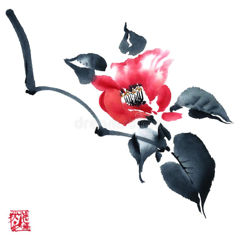 Árbol del flor Florece la ilustración stock de ilustración