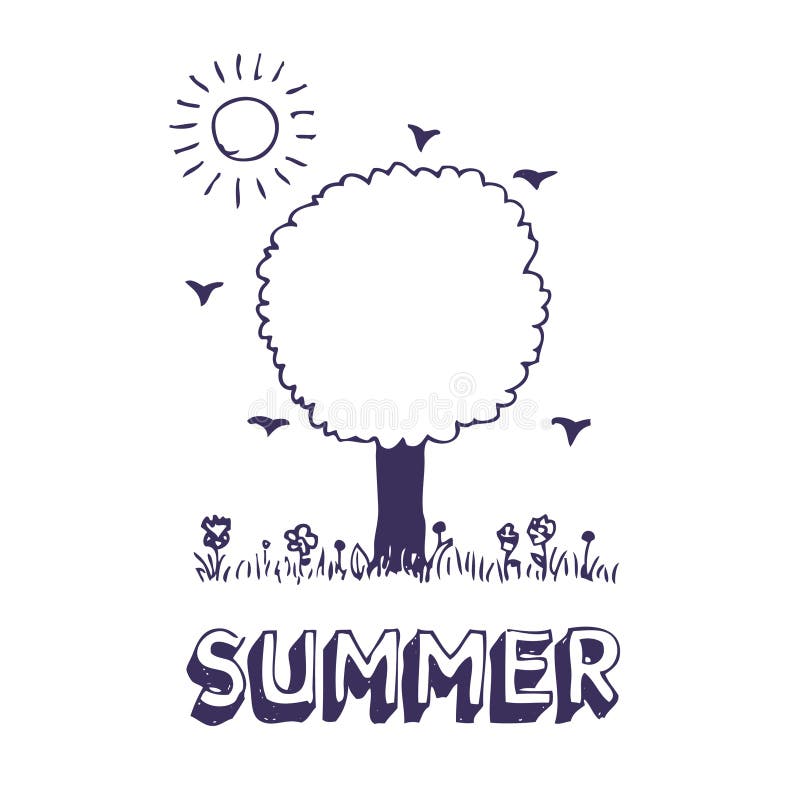 Árbol de verano stock de ilustración