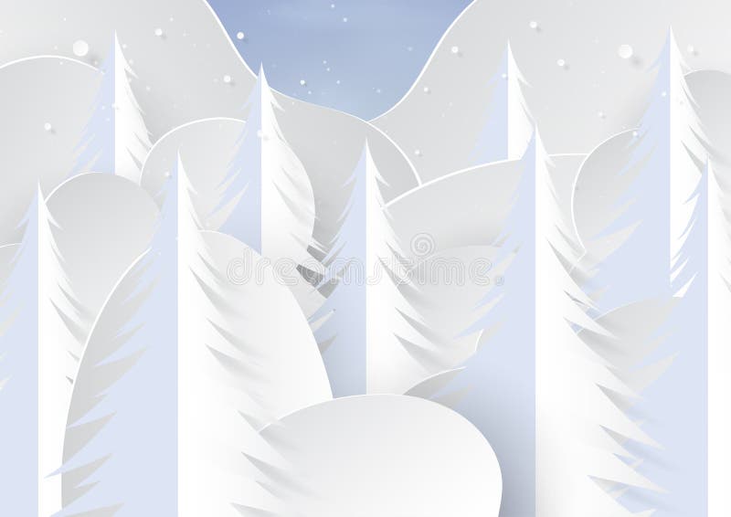 Árboles de la nieve y de pino en fondo del paisaje de la estación del invierno ilustración del vector Árboles de la nieve y de pino en fondo del paisaje de la estación del invierno ilustración del vector