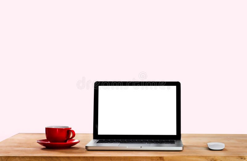 Área da mesa do computador, tela branca, trabalhando foto de stock royalty free Área da mesa do computador, tela branca, trabalhando foto de stock royalty free