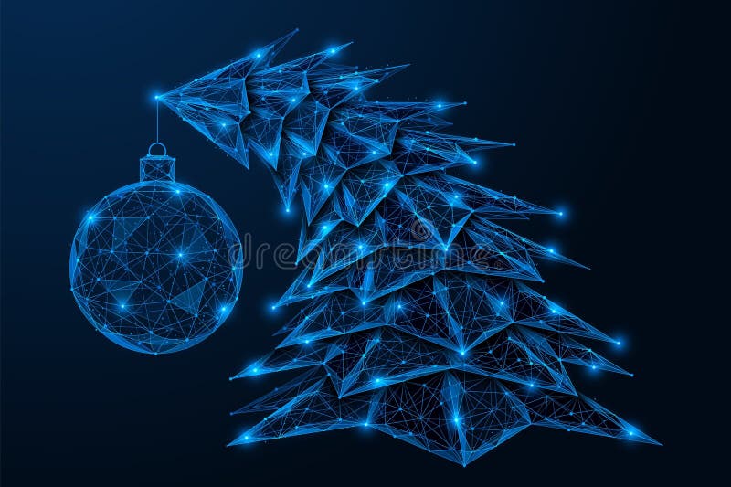 Árvore de Natal brilhante e torta ilustração do vetor