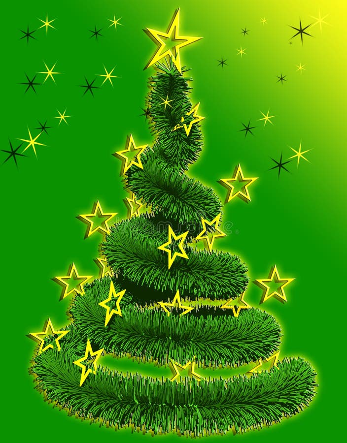 Árvore de Natal com estrelas