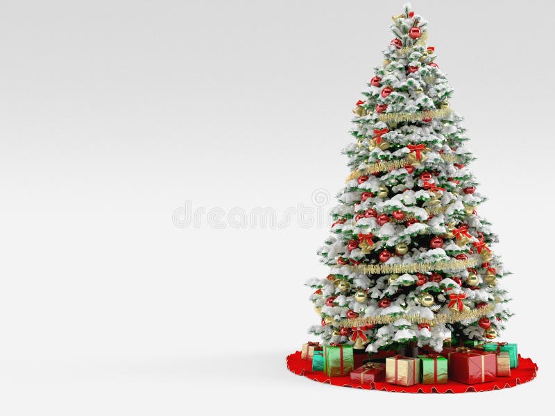 Árvore de Natal com os ornamento coloridos, isolados imagem de stock Árvore de Natal com os ornamento coloridos, isolados imagem de stock