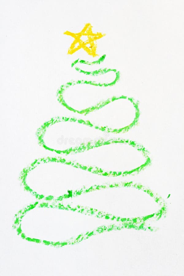 Árvore de Natal desenhada a cera foto de stock