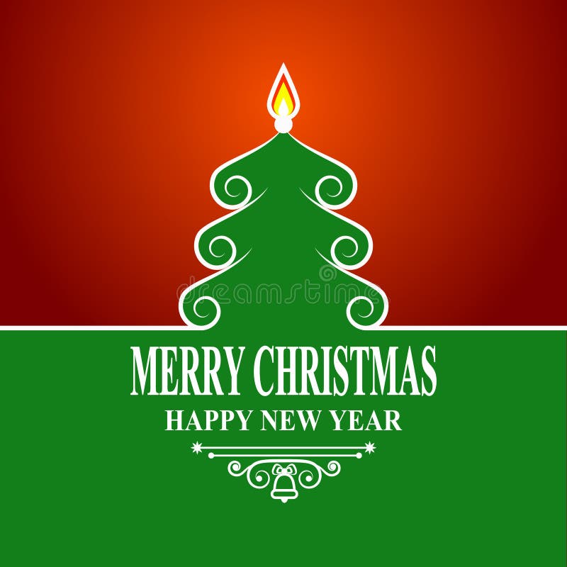 Árvore de Natal verde abstrata no fundo vermelho Feliz Natal e cartão das decorações do feriado do cumprimento do ano novo Eleg c