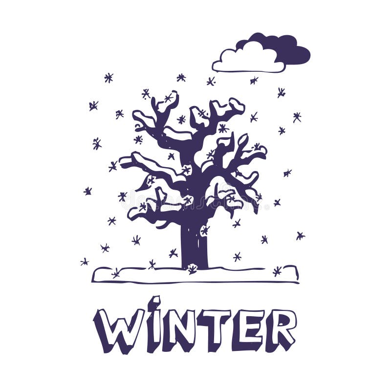 Árvore de inverno ilustração stock