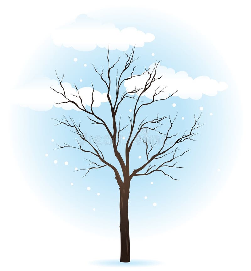 Árvore do inverno na neve ilustração do vetor Árvore do inverno na neve ilustração do vetor