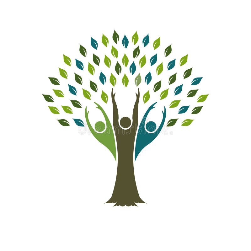 Árvore do logotipo humano dos povos ilustração do vetor Árvore do logotipo humano dos povos ilustração do vetor