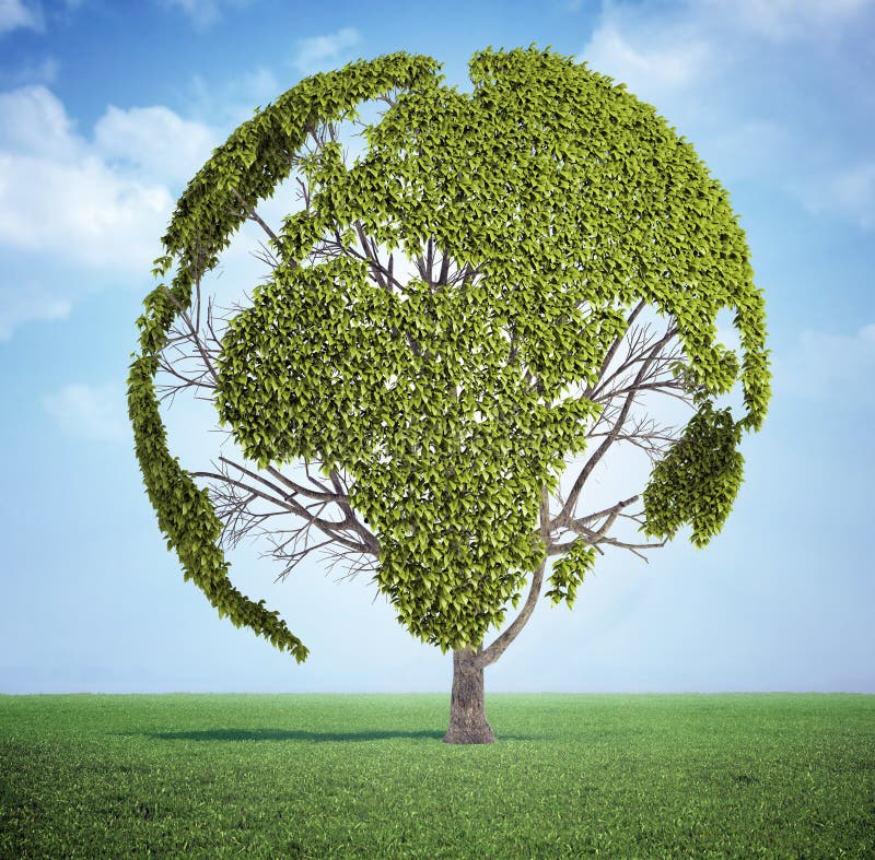 Mapa Mundial de árvore foto de stock