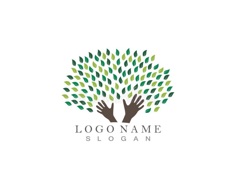 A árvore entrega o logotipo ilustração stock A árvore entrega o logotipo ilustração stock