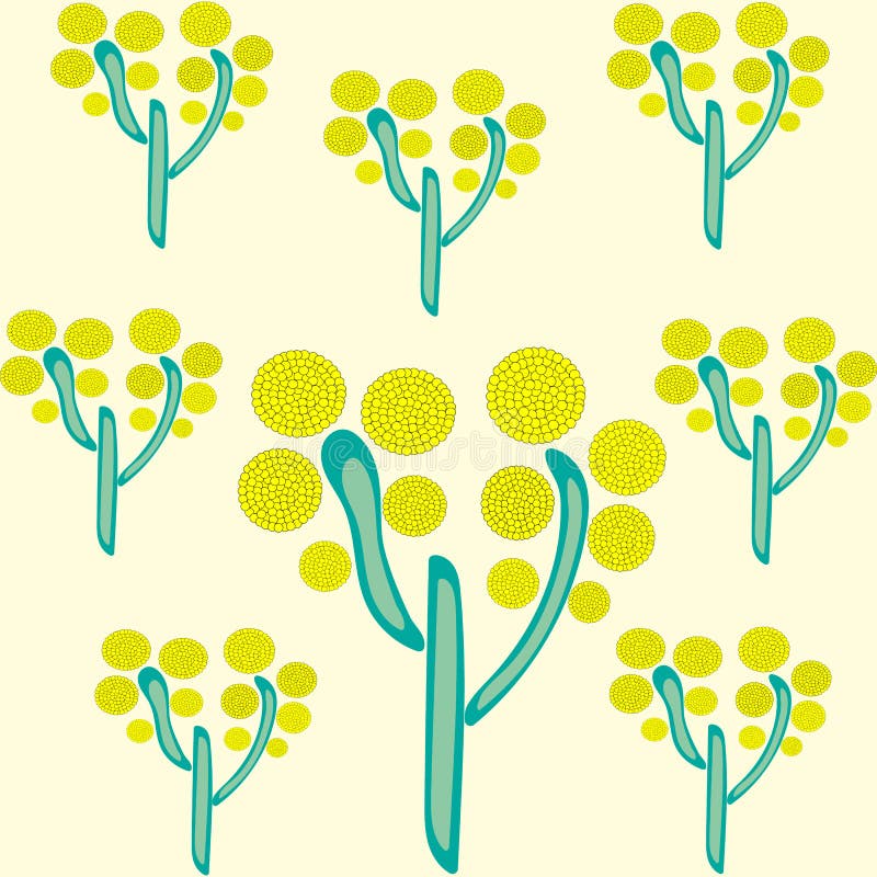 Árvores amarelas na simetria amarela do verão do parque do fundo ilustração do vetor Árvores amarelas na simetria amarela do verão do parque do fundo ilustração do vetor
