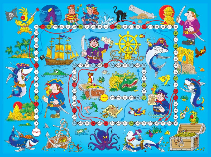 The high-resolution table game with the characters of the pirate stories. The high-resolution table game with the characters of the pirate stories