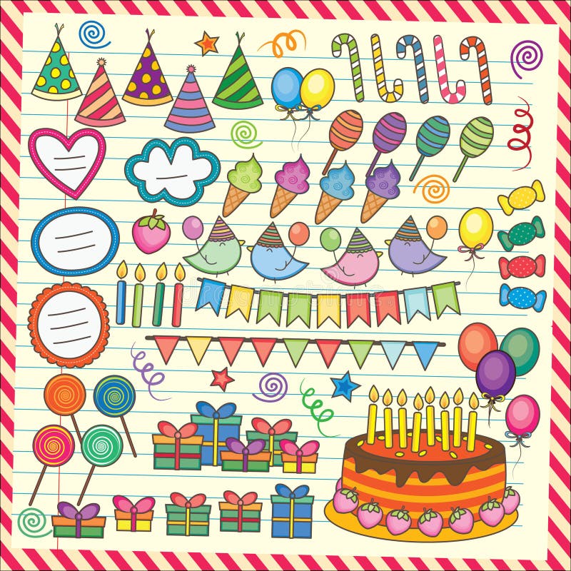 Fun Party Elements Clip Art Set