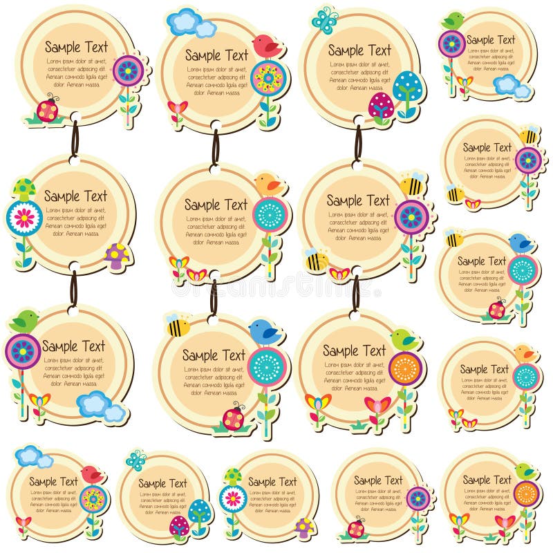 Round floral tags design