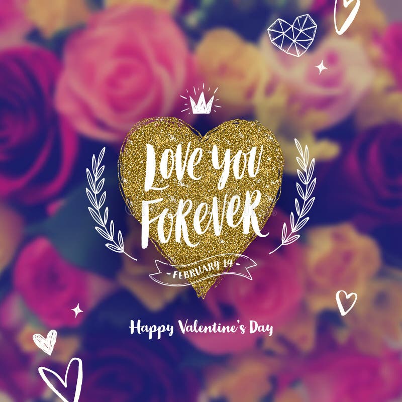 Älska dig för evigt - kort för valentindaghälsning vektor illustrationer Älska dig för evigt - kort för valentindaghälsning vektor illustrationer