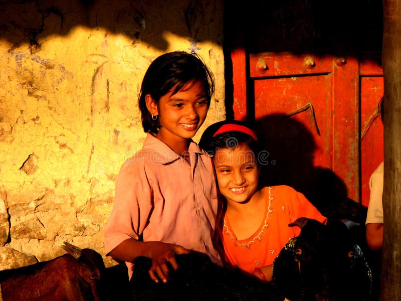 Two cousins from an Indian village. Two cousins from an Indian village