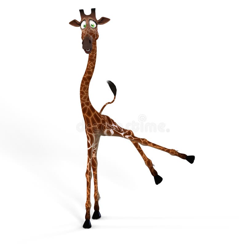 älskvärd rolig giraff för gullig framsida stock illustrationer