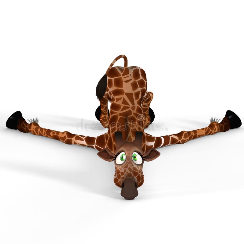 älskvärd rolig giraff för gullig framsida stock illustrationer