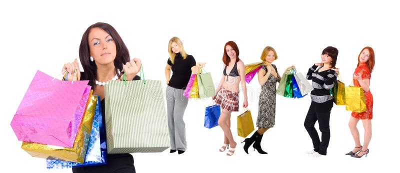 älskvärd shopping för härlig lady fotografering för bildbyråer