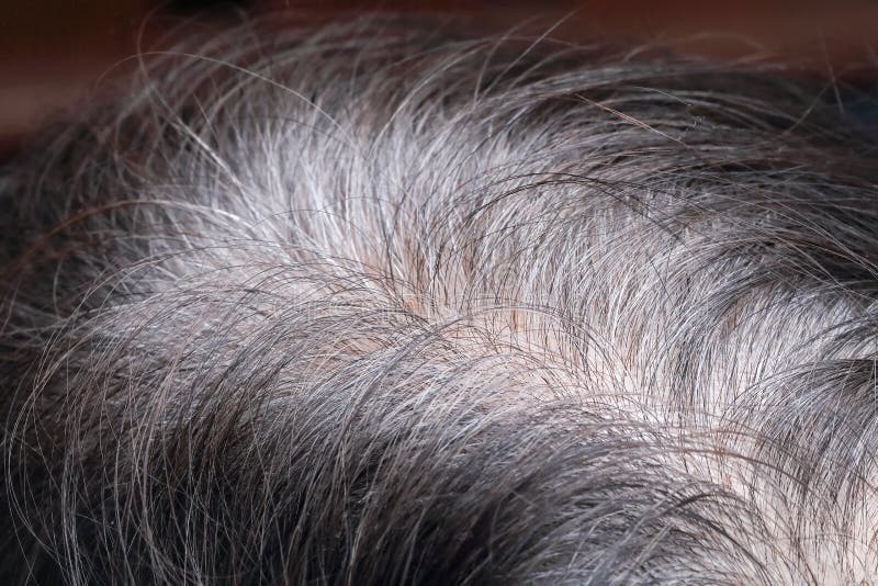 Ältere Frau zeigt ihr graues Haar stockfotografie Ältere Frau zeigt ihr graues Haar stockfotografie