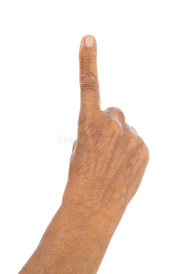 Ältere Hand, die Nr. 1 ein Isolat auf weißem Hintergrund zählt lizenzfreie stockfotos Ältere Hand, die Nr. 1 ein Isolat auf weißem Hintergrund zählt lizenzfreie stockfotos