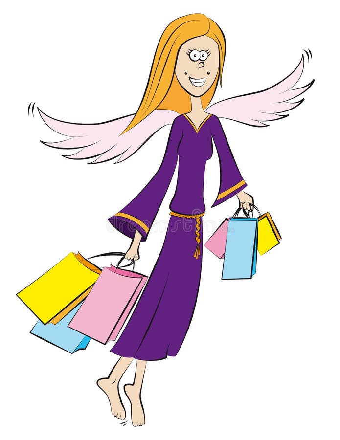 ängelshopping royaltyfri illustrationer ängelshopping royaltyfri illustrationer