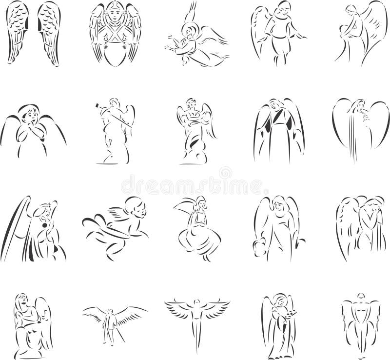 20 themed EPS images of angels. The number of vector nodes is absolute minimum. The images are very easy to use and edit and are extremely smooth even when highly enlarged. 20 themed EPS images of angels. The number of vector nodes is absolute minimum. The images are very easy to use and edit and are extremely smooth even when highly enlarged