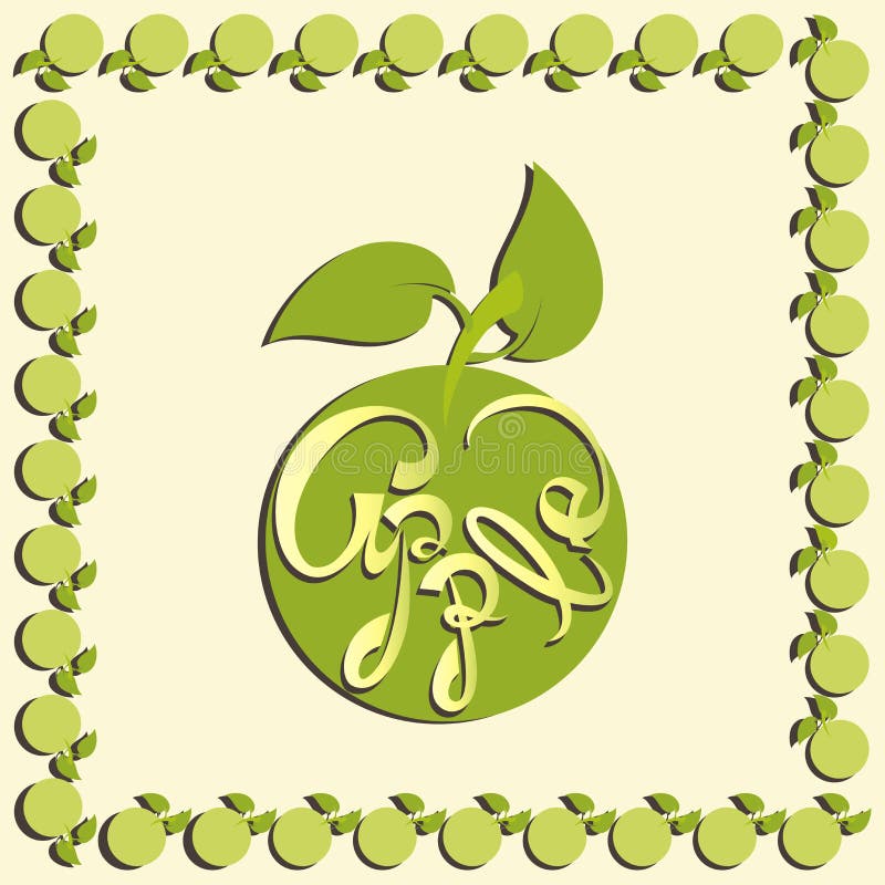 äpple - green Design av tabell-servetter, klistermärkear royaltyfri illustrationer äpple - green Design av tabell-servetter, klistermärkear royaltyfri illustrationer
